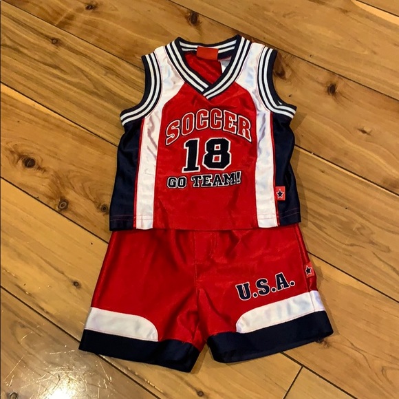 American Baby Other - Adorable Red dazzle Soccer USA 2 piece set 18M